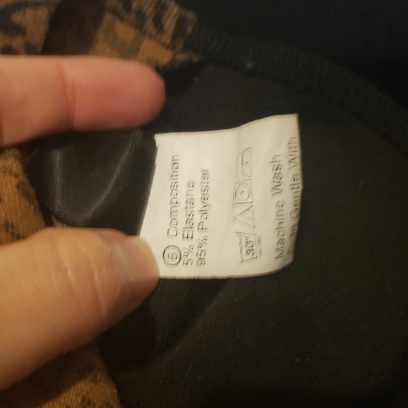 Shein corduroy black and leopard print crop jacket - Picture 4 of 4